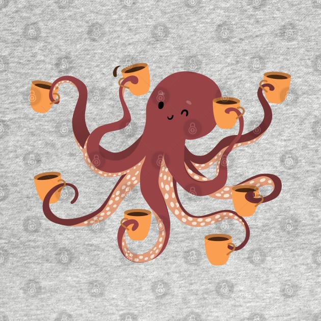 coffee makes life better Octopus II by Happy Lime
